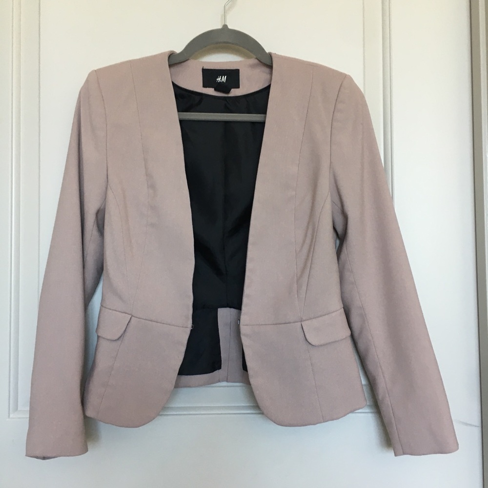 H&M Women's Solid Pink Career Blazer